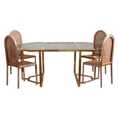 Glass and Brass Dining Set – 1970s