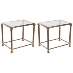 Glass and Brass End Tables