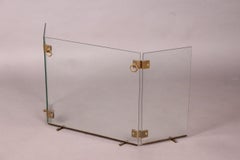 Glass and Brass Fire Screen