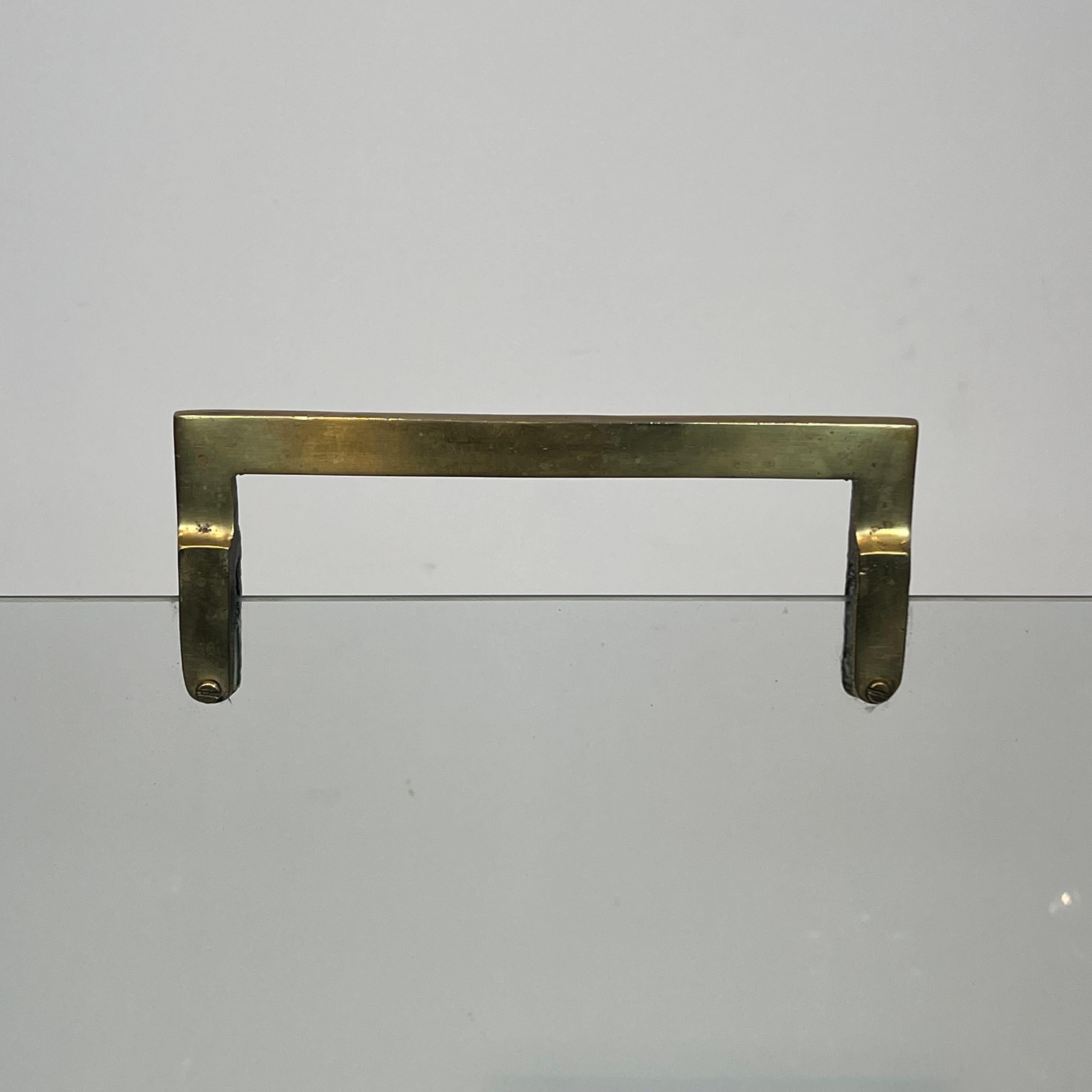 Fine XX secolo Paravento per caminetto in vetro e ottone in vendita