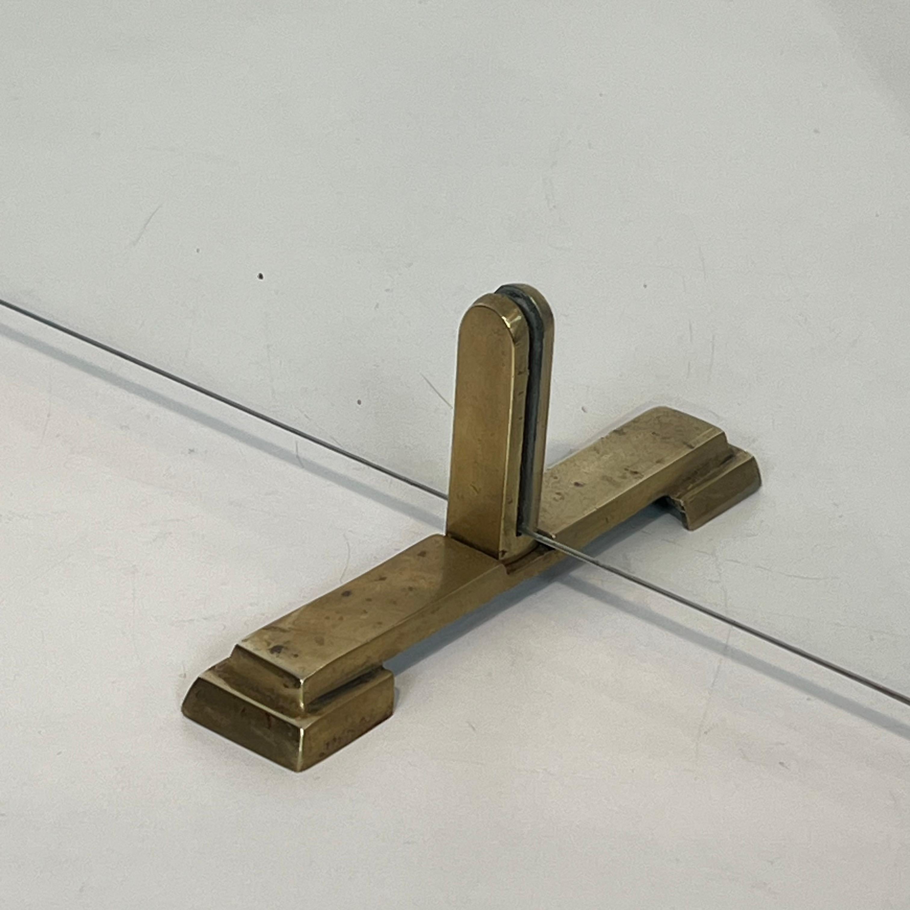 Paravento per caminetto in vetro e ottone in vendita 1