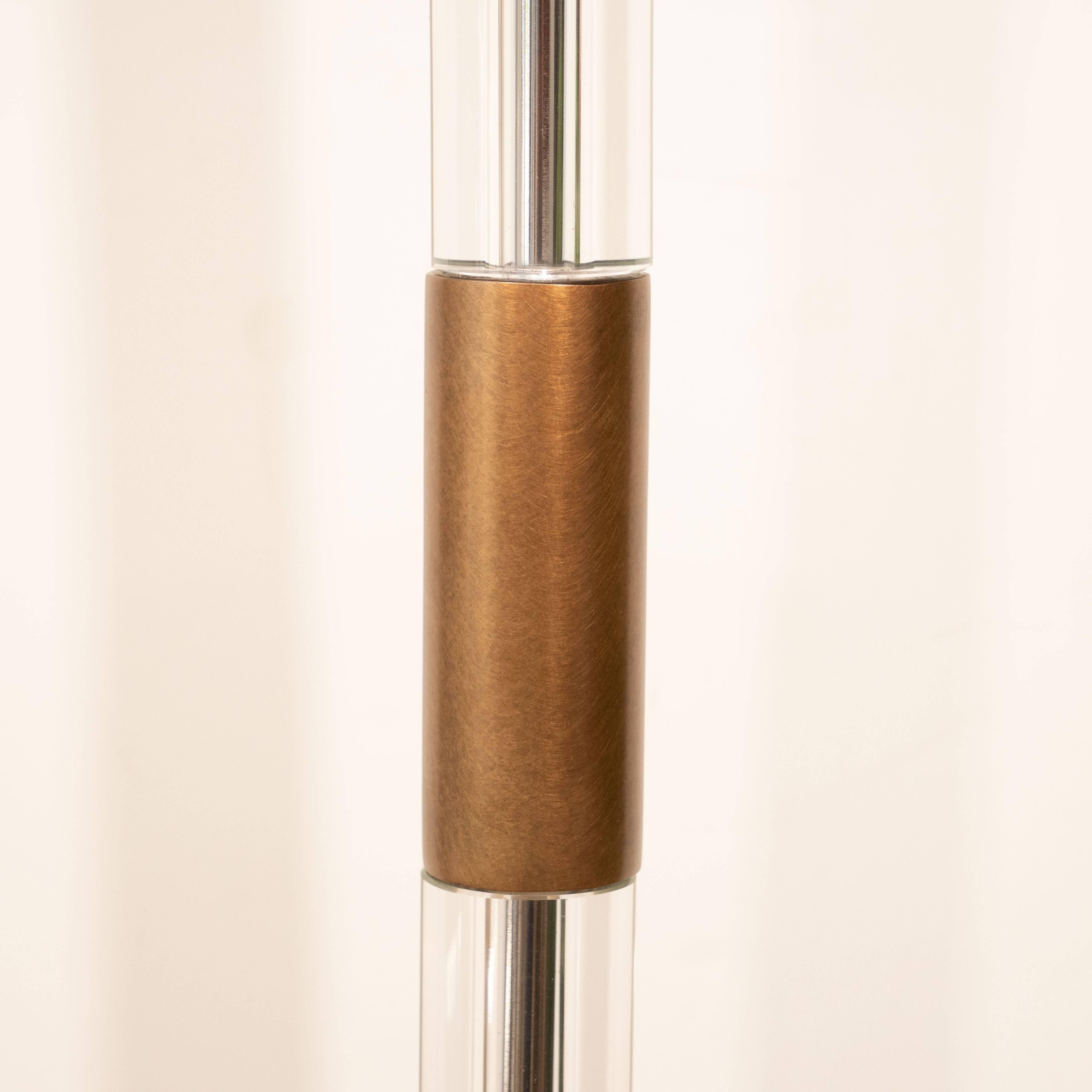 Glass and Brass Floor Lamp 1