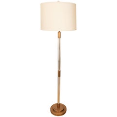 Glass and Brass Floor Lamp