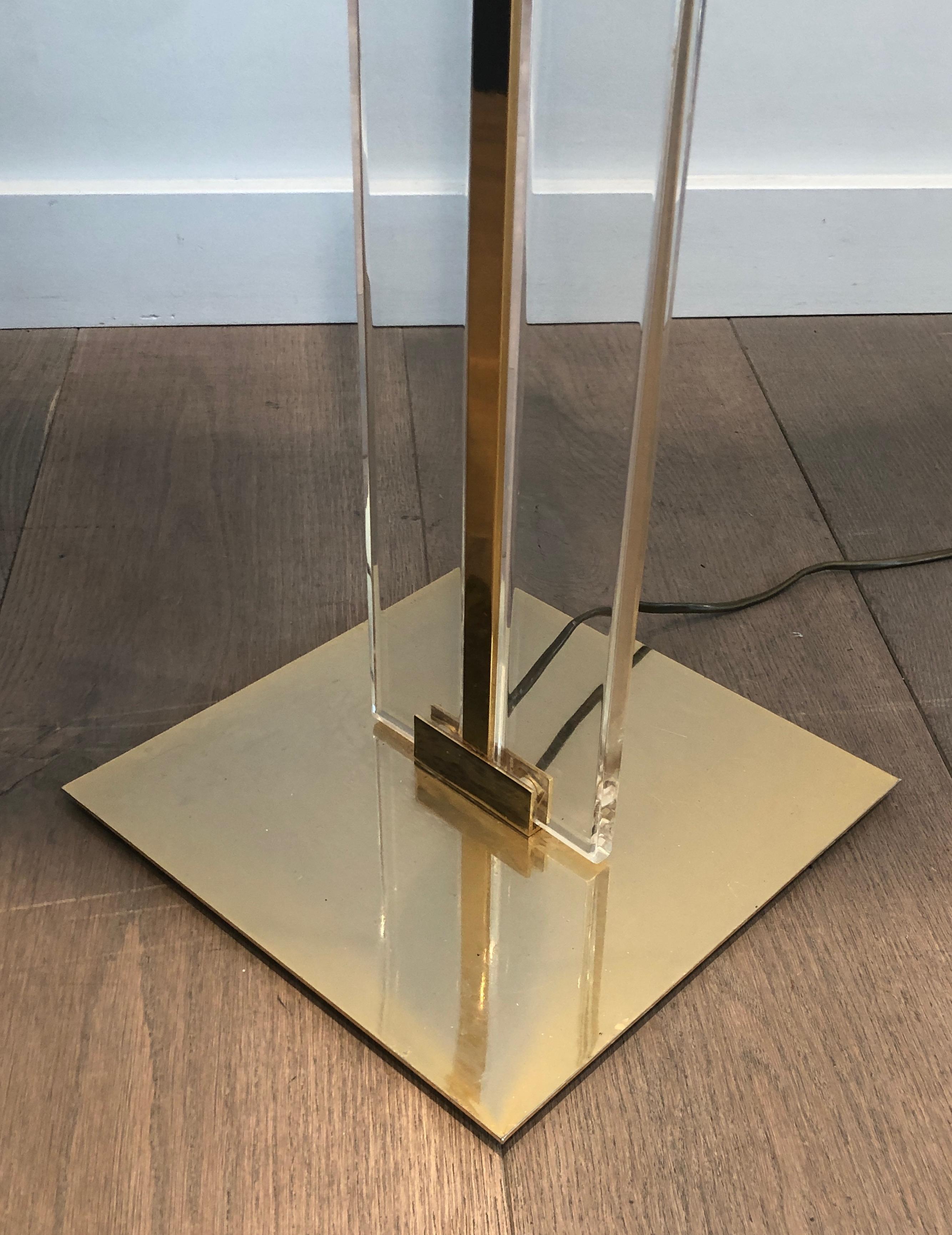 Glass and Brass Floor Lamp, French, Circa 1970 For Sale 10