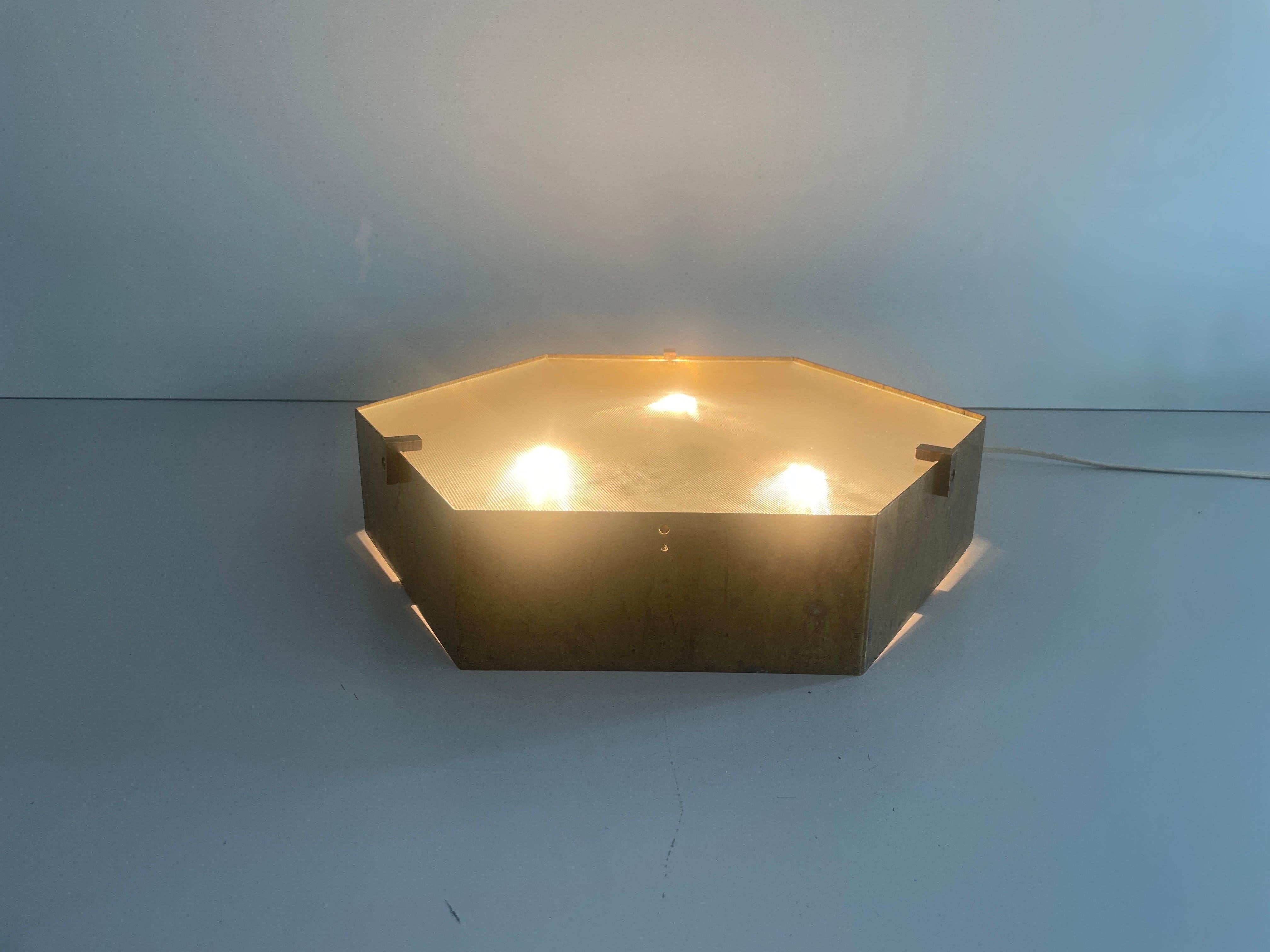 Empotrable de cristal y latón, Al estilo de Gio Ponti - Arredoluce, Años 50, Italia en venta 6