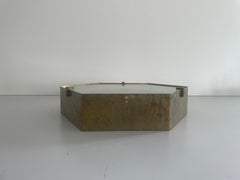 Glass and Brass Flush Mount, In style of Gio Ponti - Arredoluce, 1950s, Italy