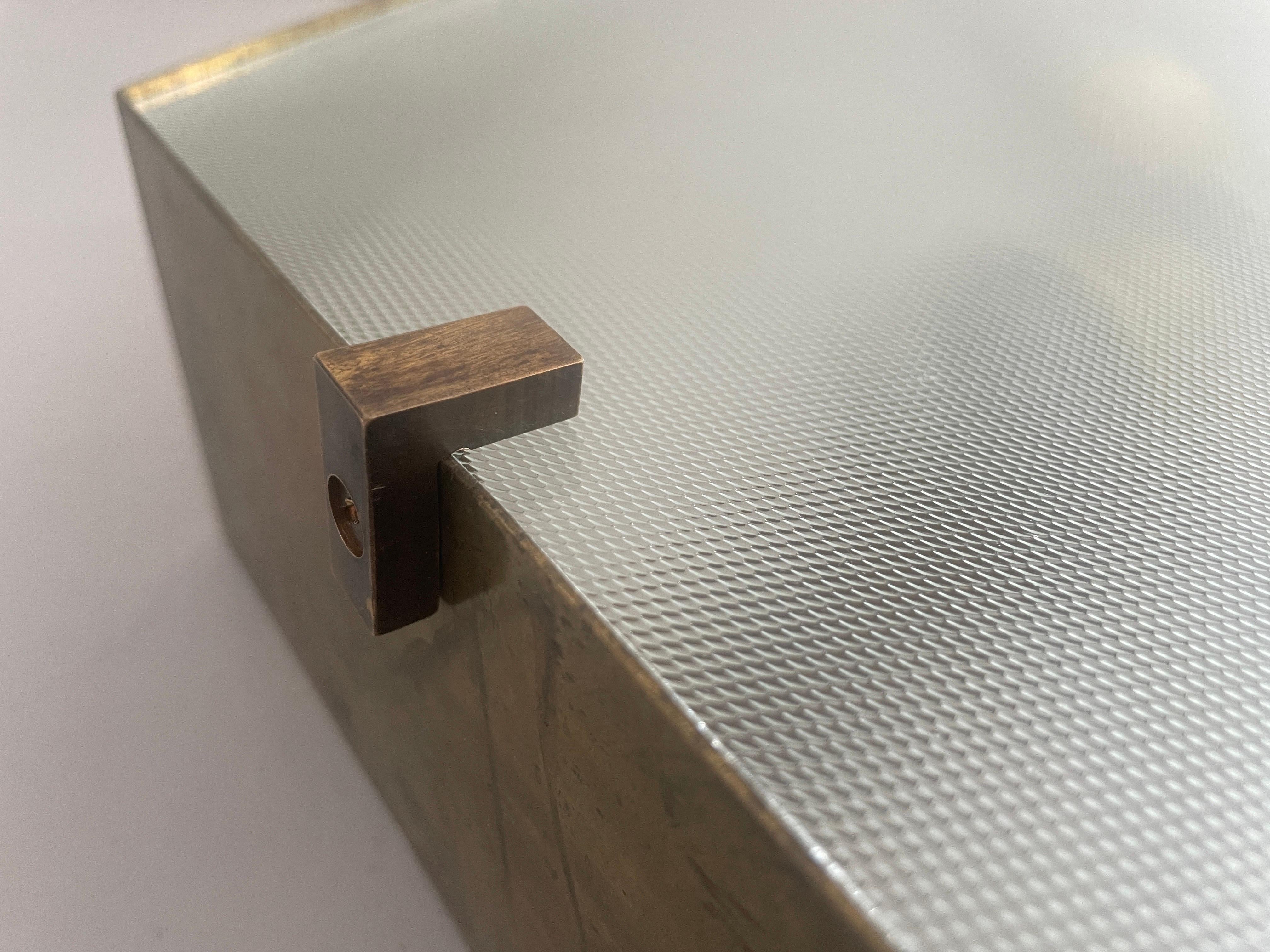 Empotrable de cristal y latón, Al estilo de Gio Ponti - Arredoluce, Años 50, Italia en venta 1