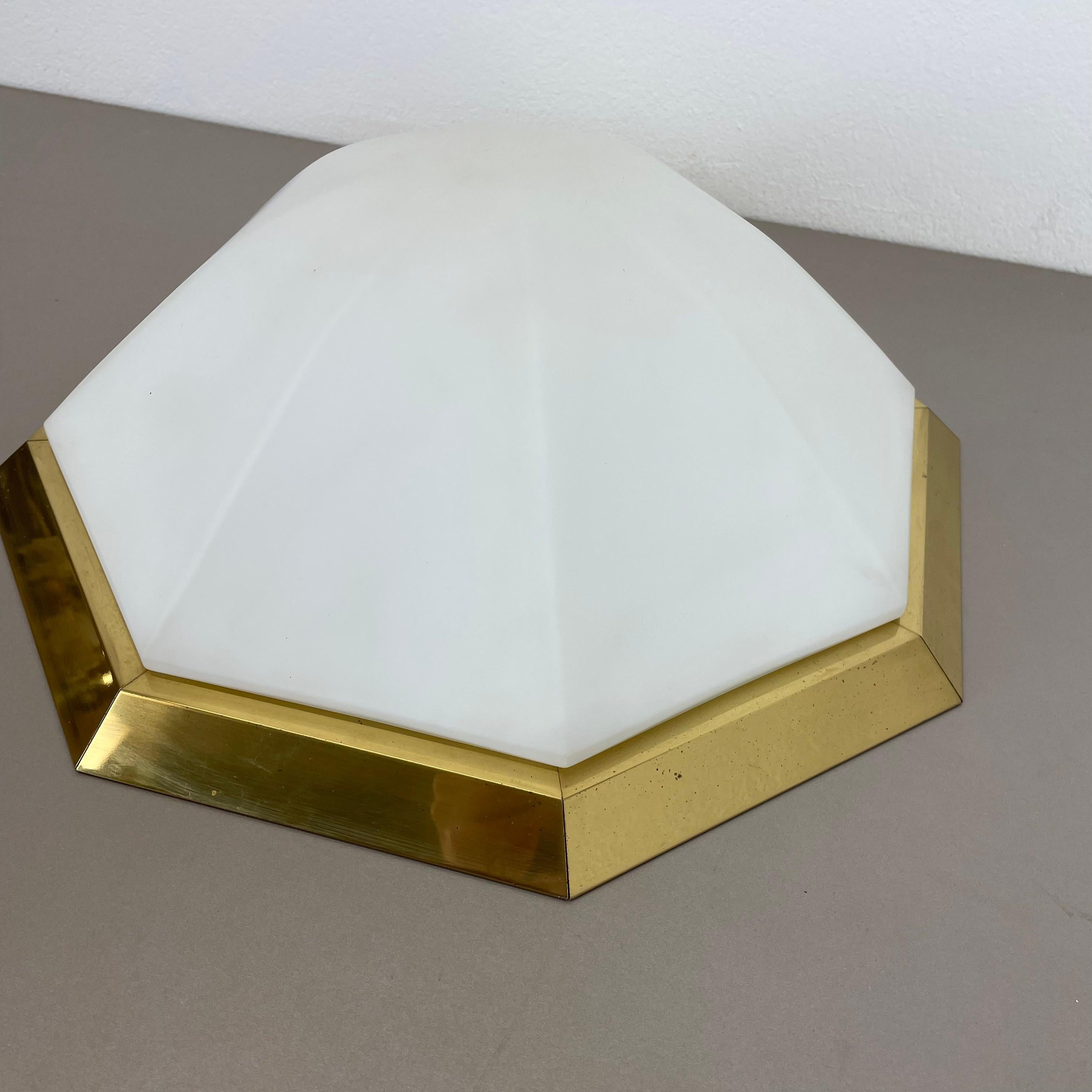 Glass and Brass Flushmount 