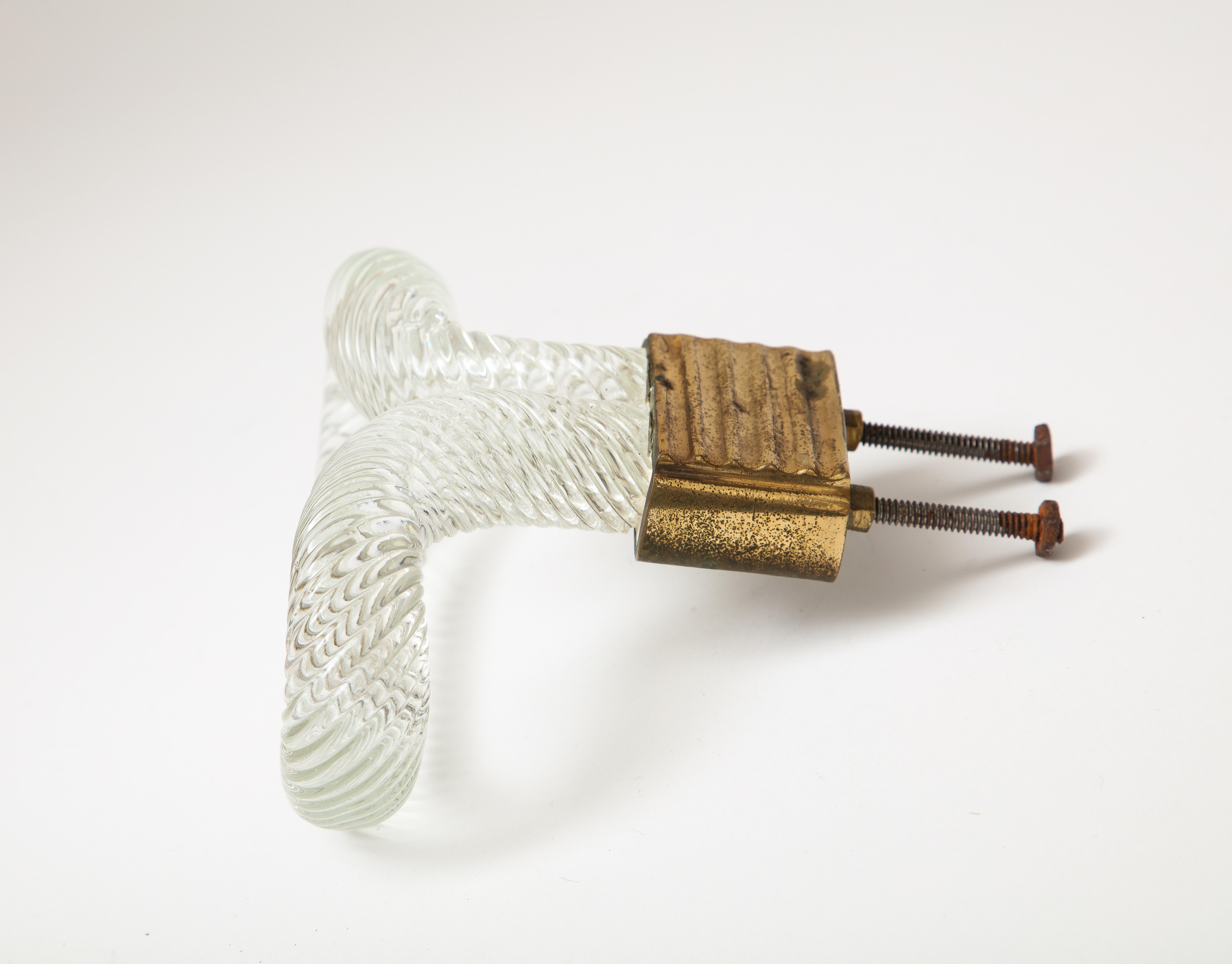 Glass and Brass Hook/Door Pull Attributed to Carlo Scarpa, Italy, c. 1940 For Sale 5