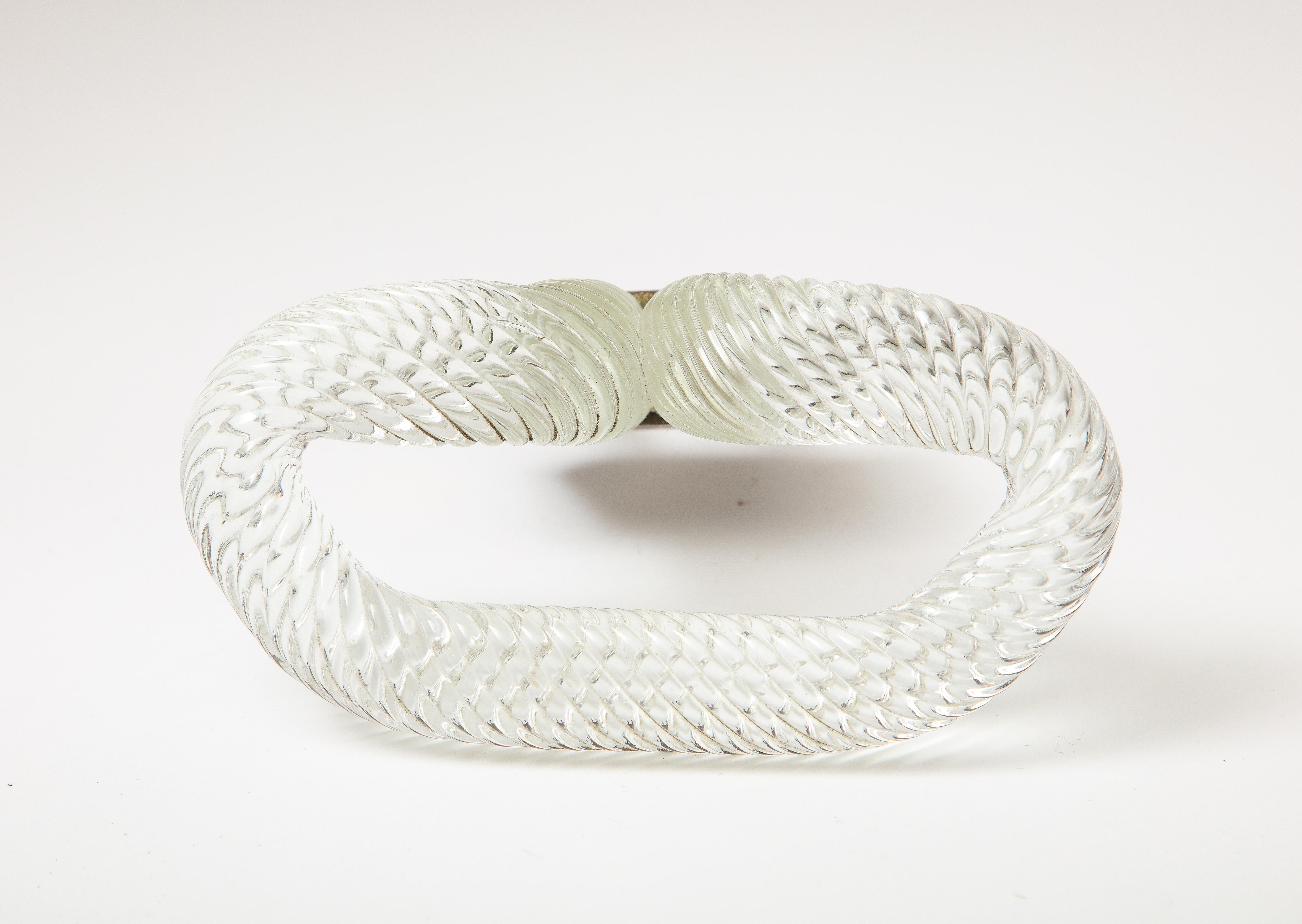 Poignée de crochet/porte en verre et laiton attribuée à Carlo Scarpa, Italie, vers 1940 en vente 5