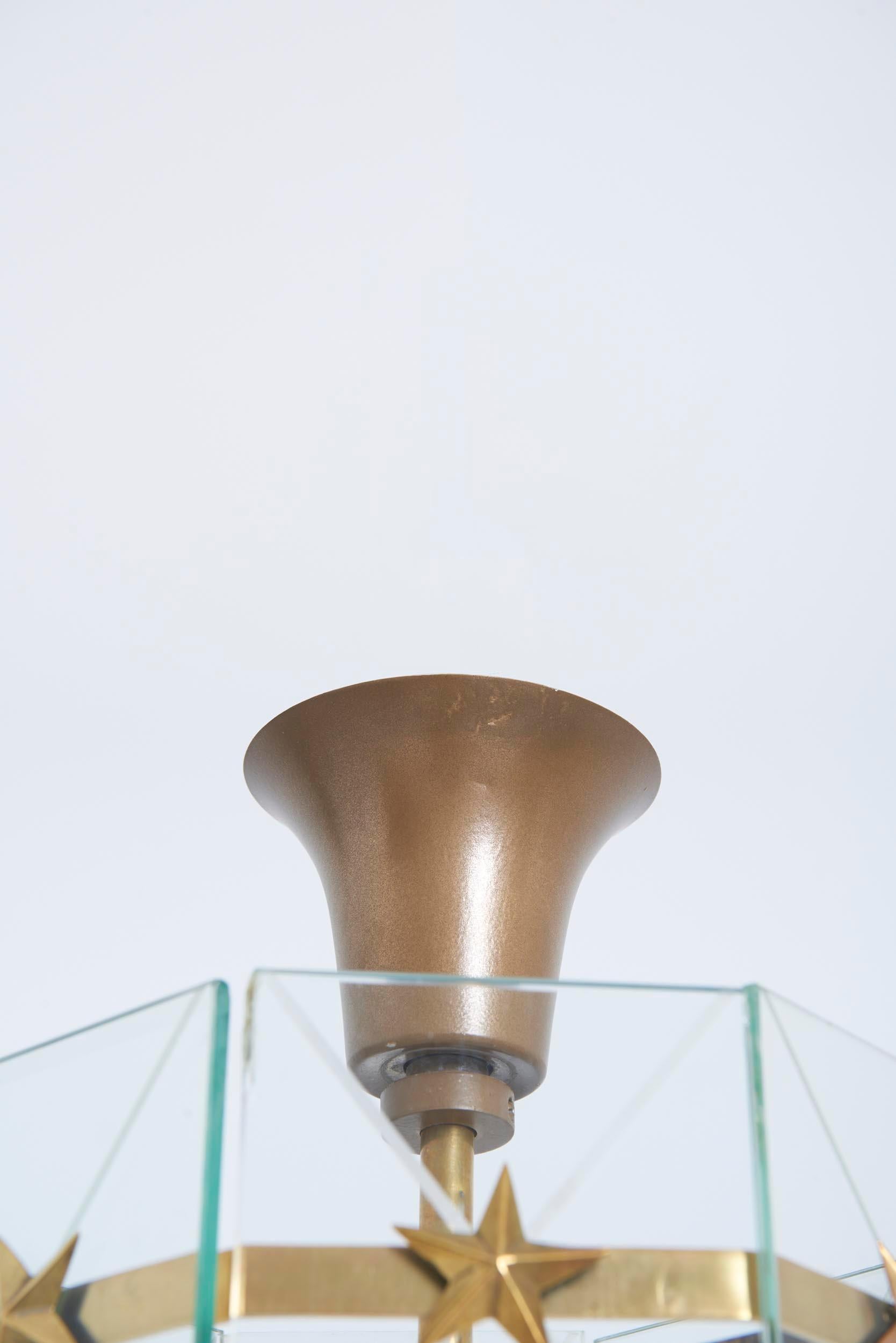 Lanterne en verre et laiton en vente 1