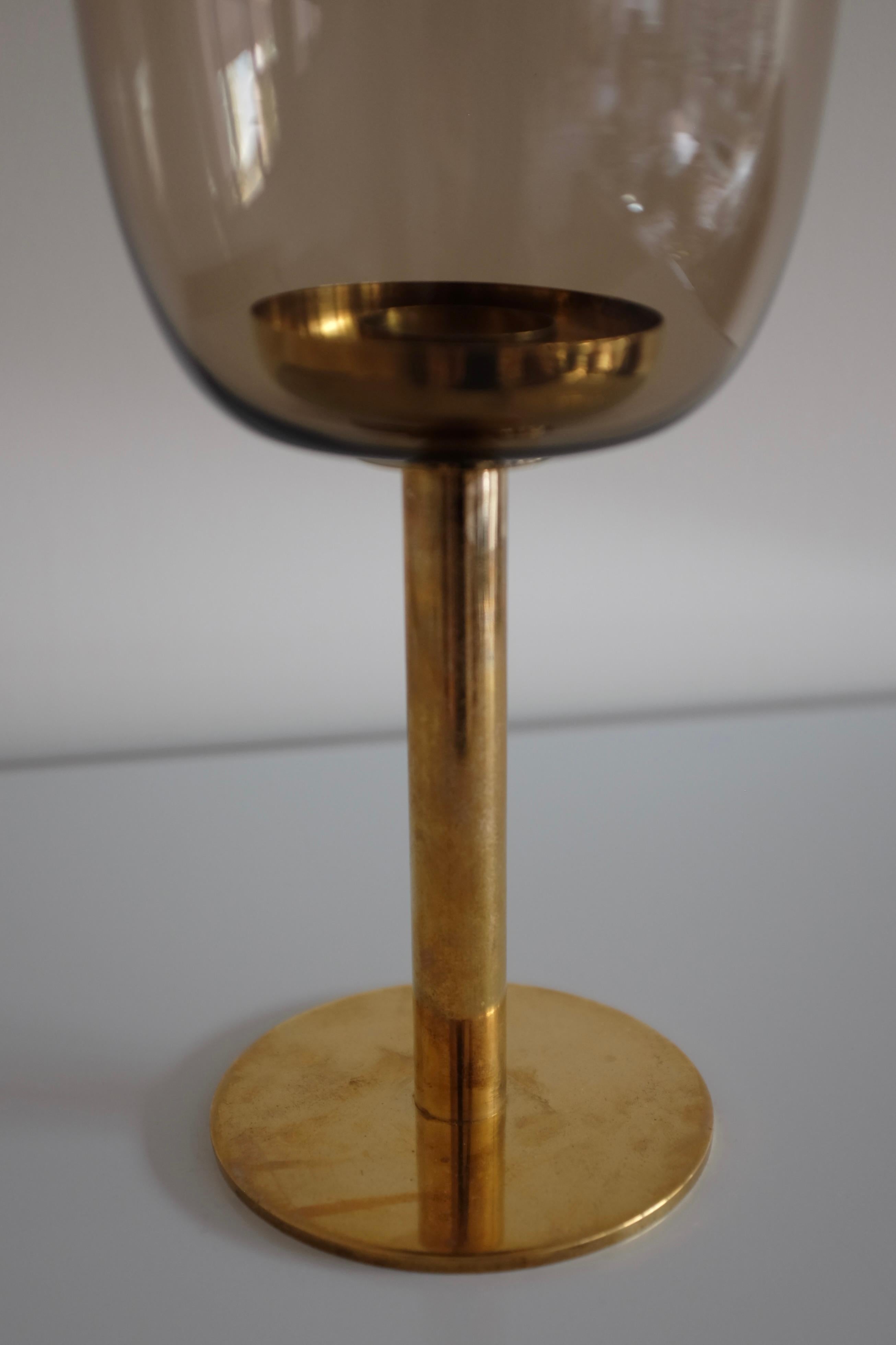 Scandinavian Modern Glass and Brass Lantern Modell L27 by Hans Agne Jakobsson For Sale