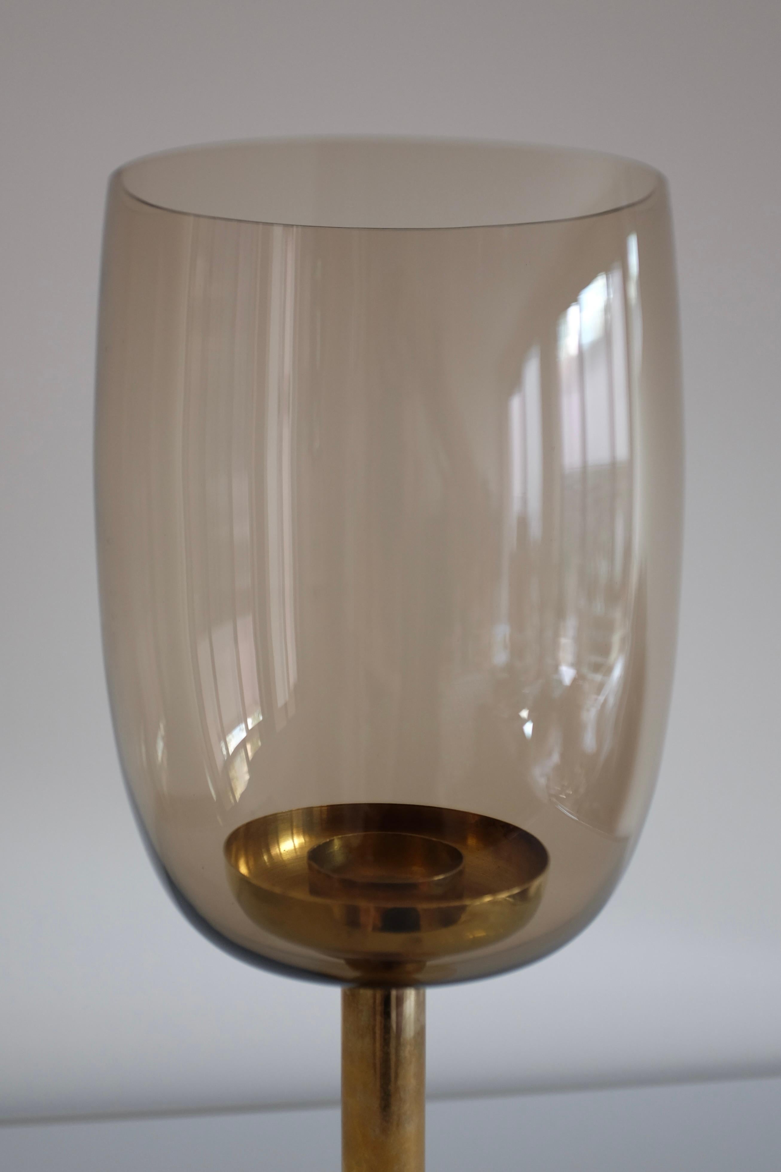 Swedish Glass and Brass Lantern Modell L27 by Hans Agne Jakobsson For Sale