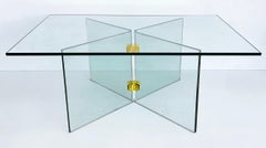 Glass and Brass Mid-century Coffee/Cocktail Table, Pace Attributed