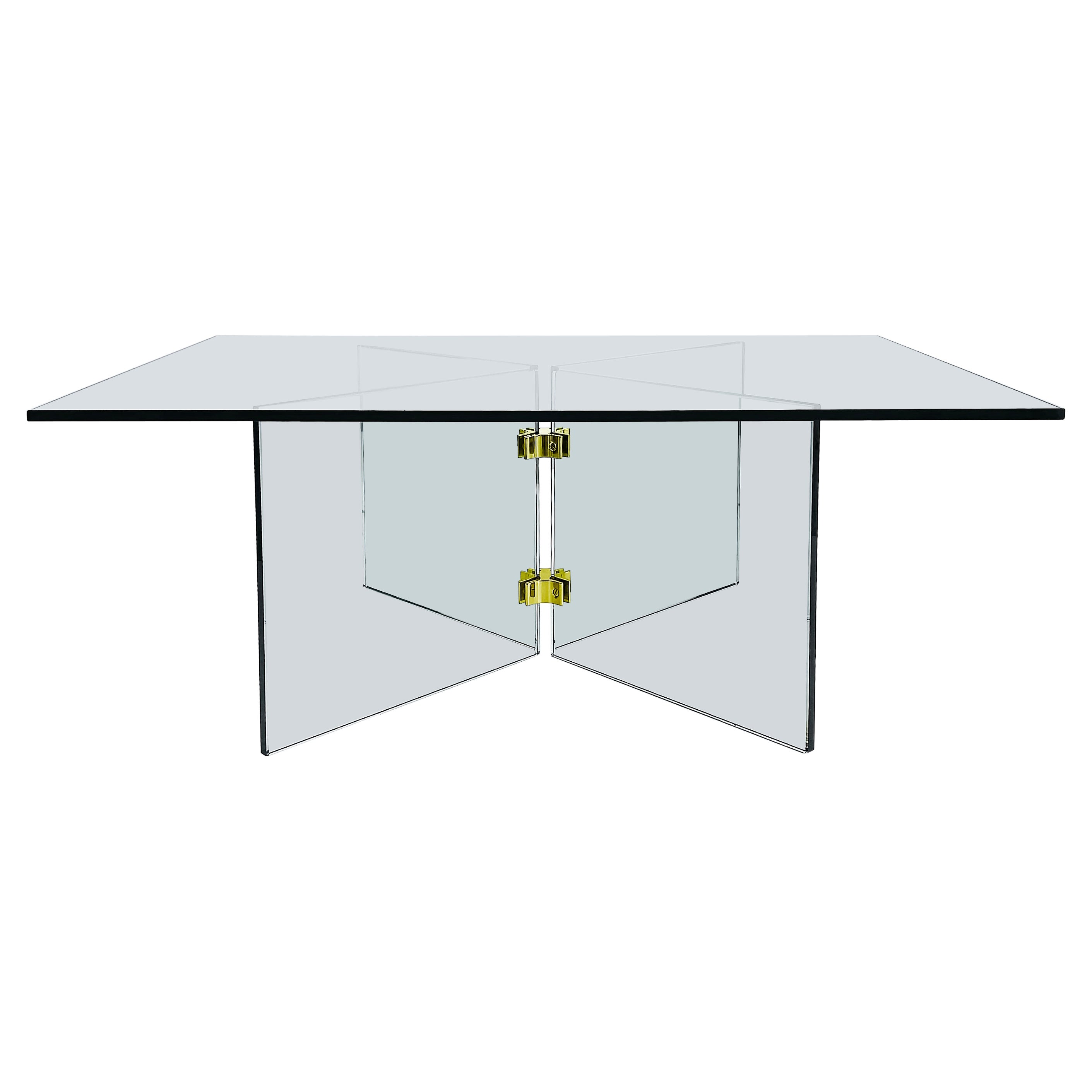 Glass and Brass Mid-century Coffee/Cocktail Table, Pace Attributed