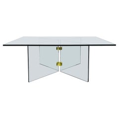 Glass and Brass Mid-century Coffee/Cocktail Table, Pace Attributed