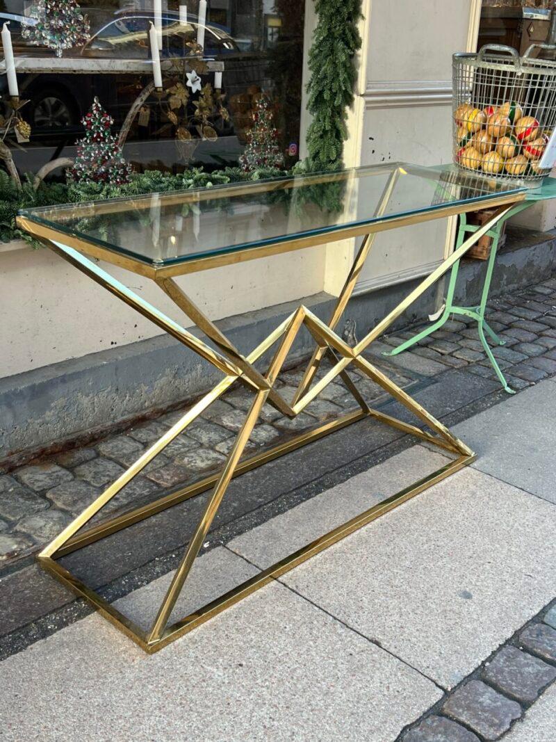 Table console en verre et laiton Bon état - En vente à Copenhagen K, DK