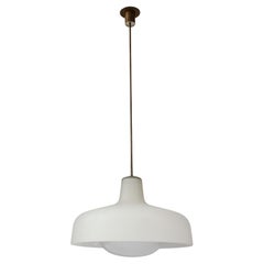 Plafoniera "Paolina" in vetro e ottone, Italia, 1960 ca.