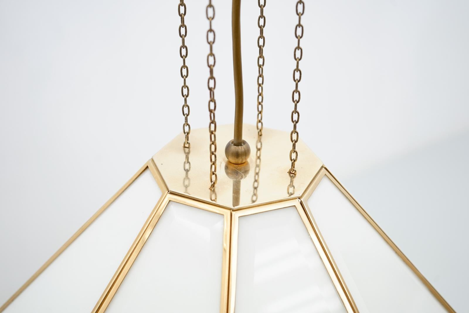 Glass and Brass Pendant by Cari Zalloni for Cazal 1969 For Sale 2