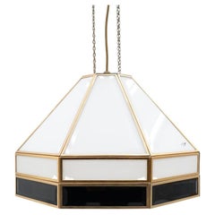Used Glass and Brass Pendant by Cari Zalloni for Cazal 1969