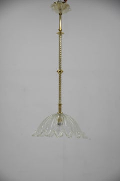 Glass and Brass Pendant, Italy, 1970s