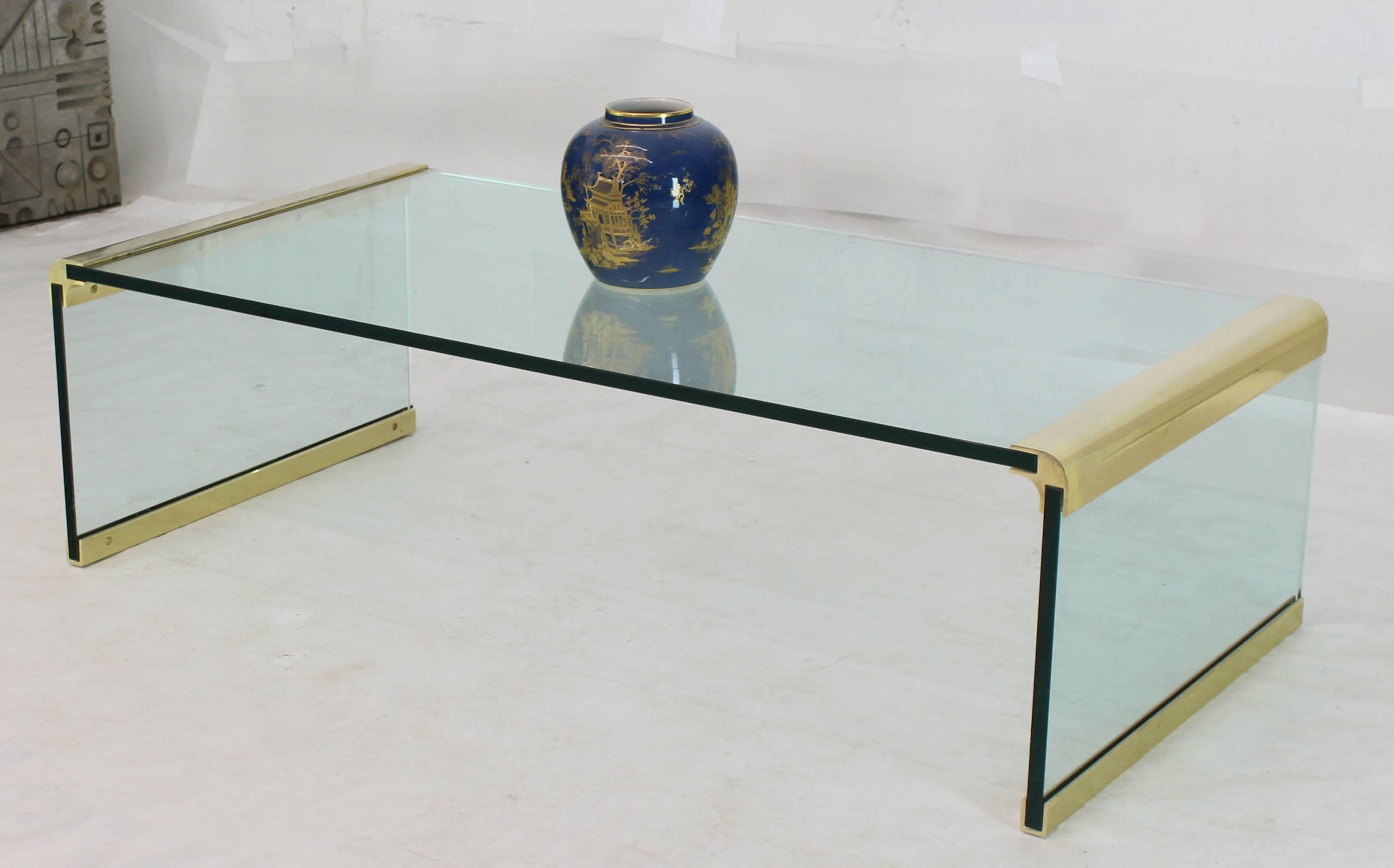 brass and glass rectangular coffee table