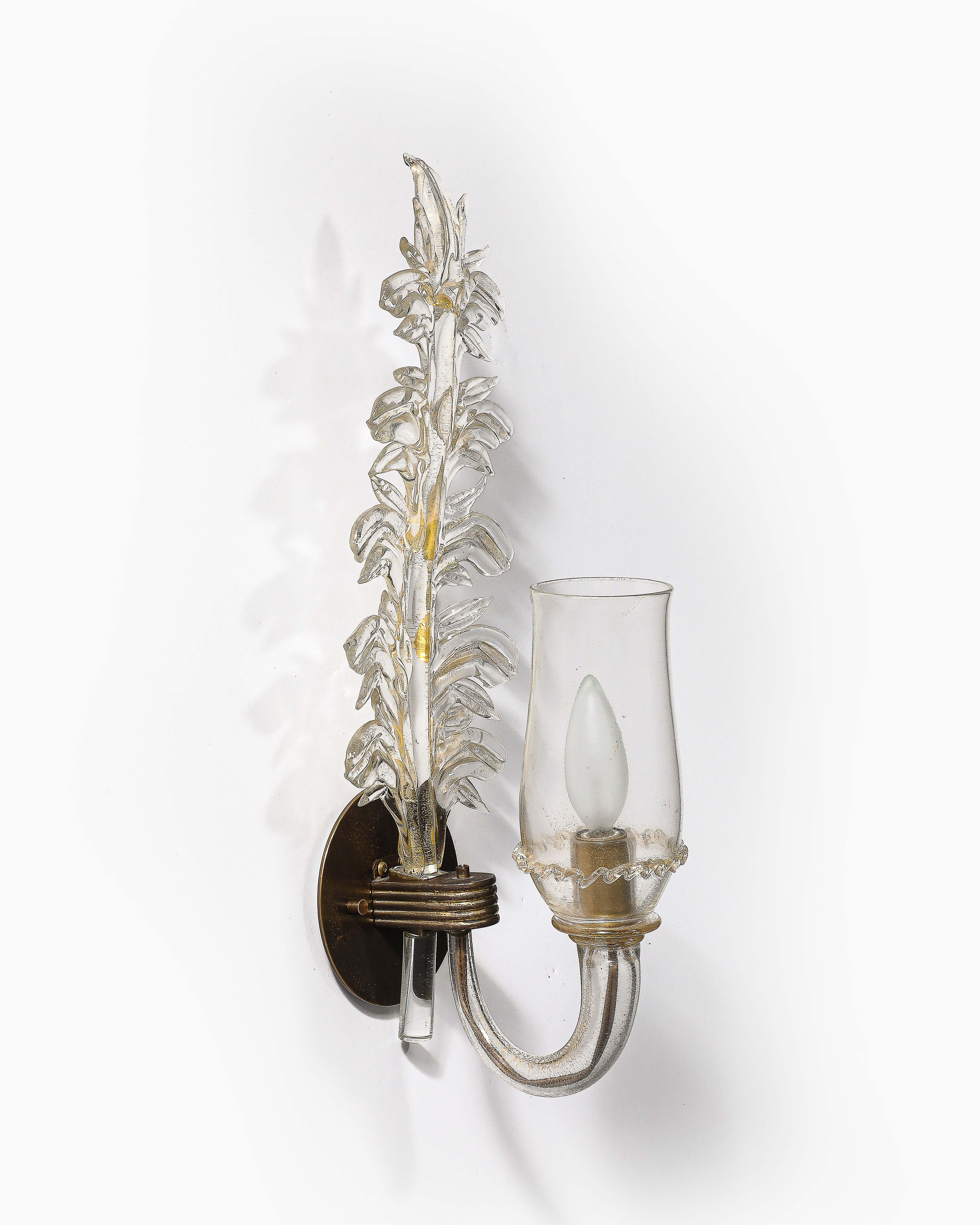 Appliques en verre et en laiton par Seguso de Verti D'Arte, Italie, c.C. 1948 en vente 4