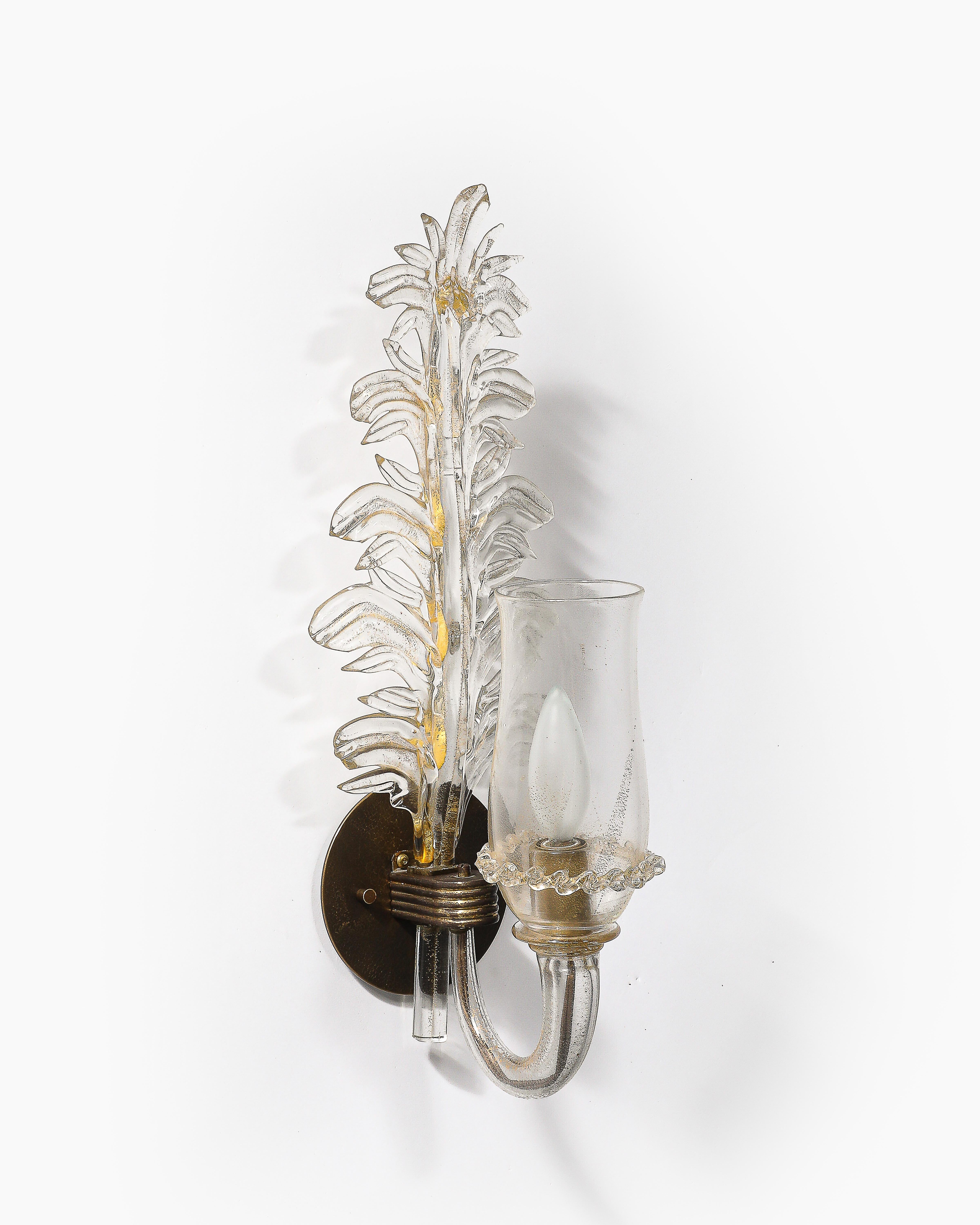 Appliques en verre et en laiton par Seguso de Verti D'Arte, Italie, c.C. 1948 en vente 6