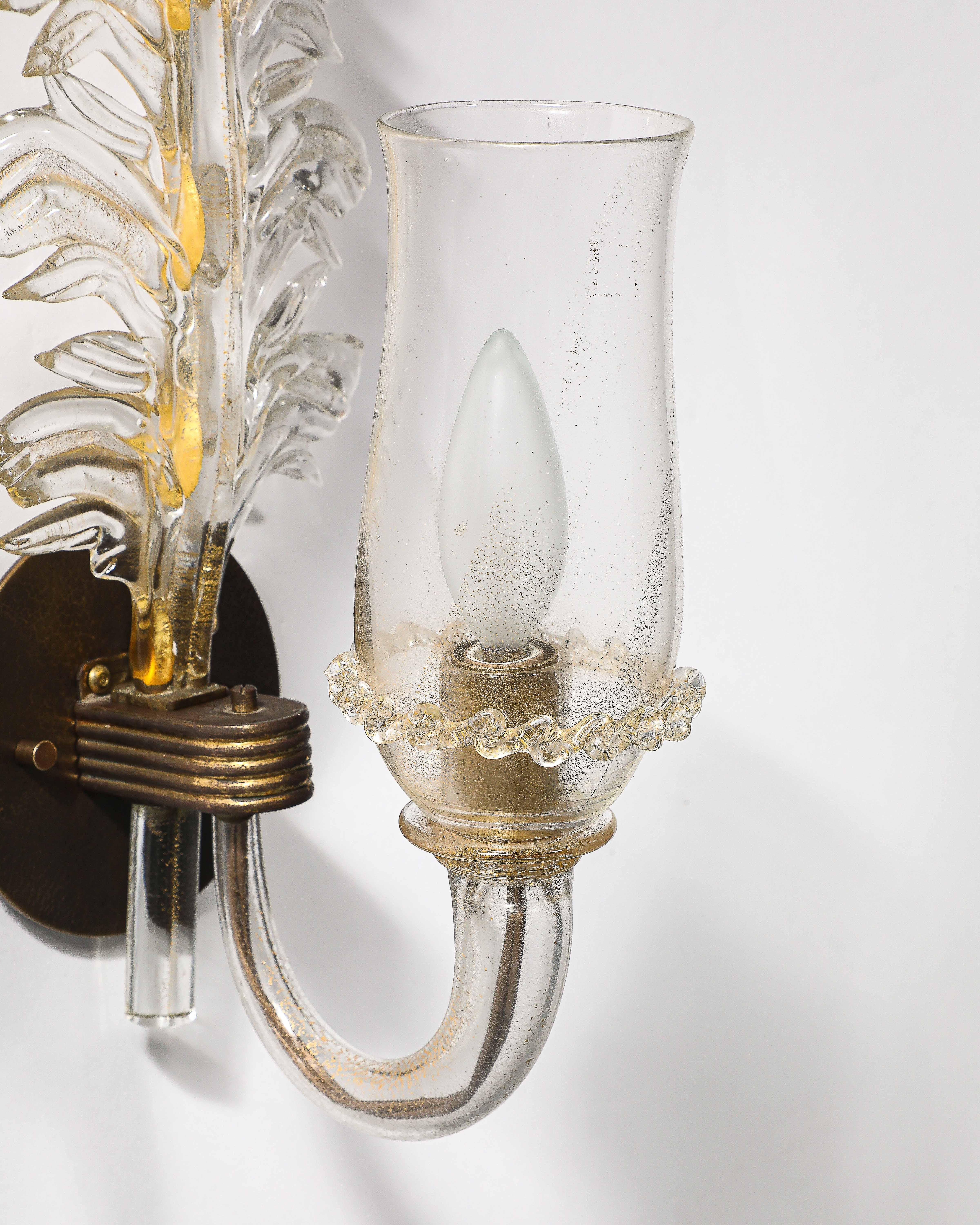 Appliques en verre et en laiton par Seguso de Verti D'Arte, Italie, c.C. 1948 en vente 8