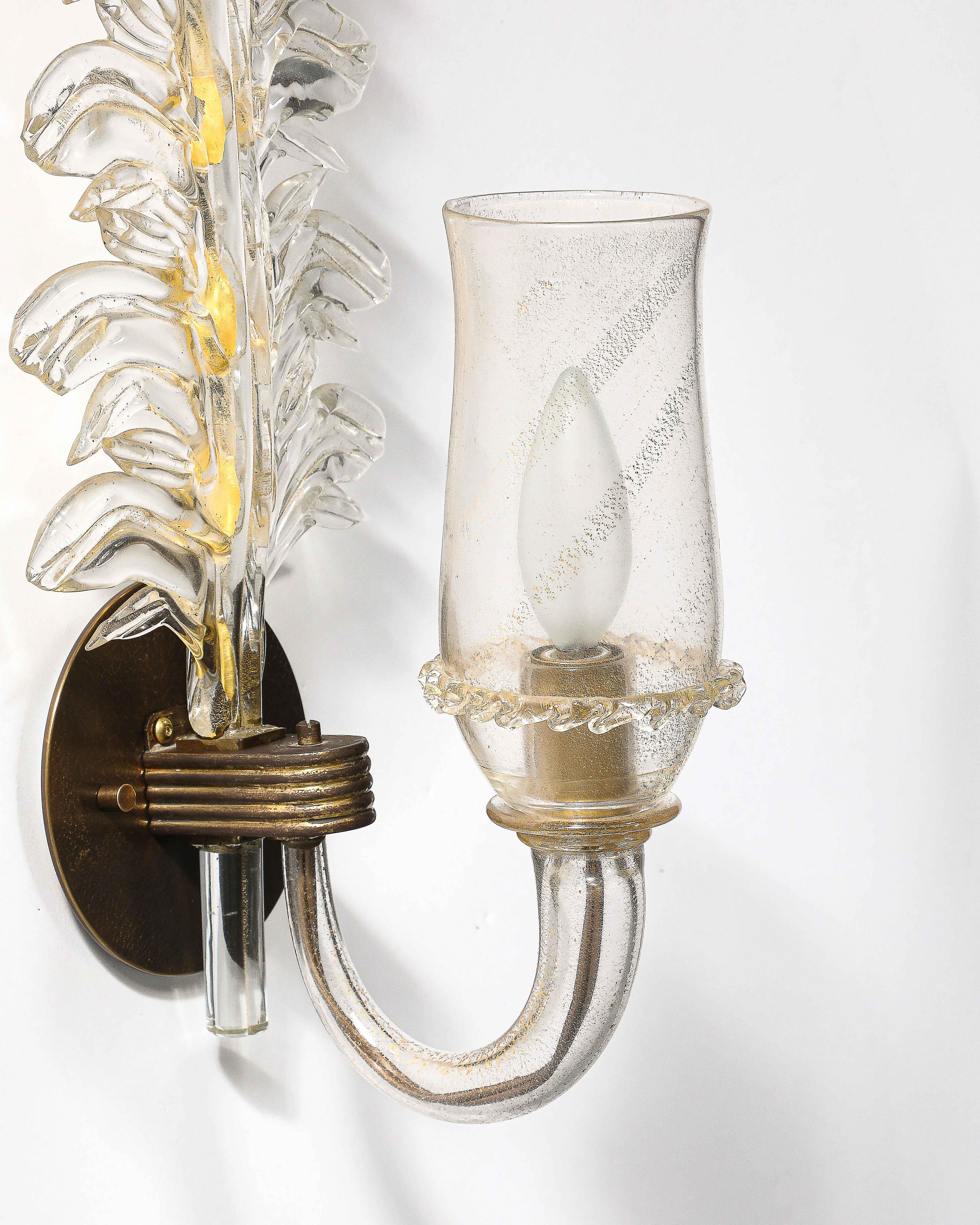 Appliques en verre et en laiton par Seguso de Verti D'Arte, Italie, c.C. 1948 en vente 13