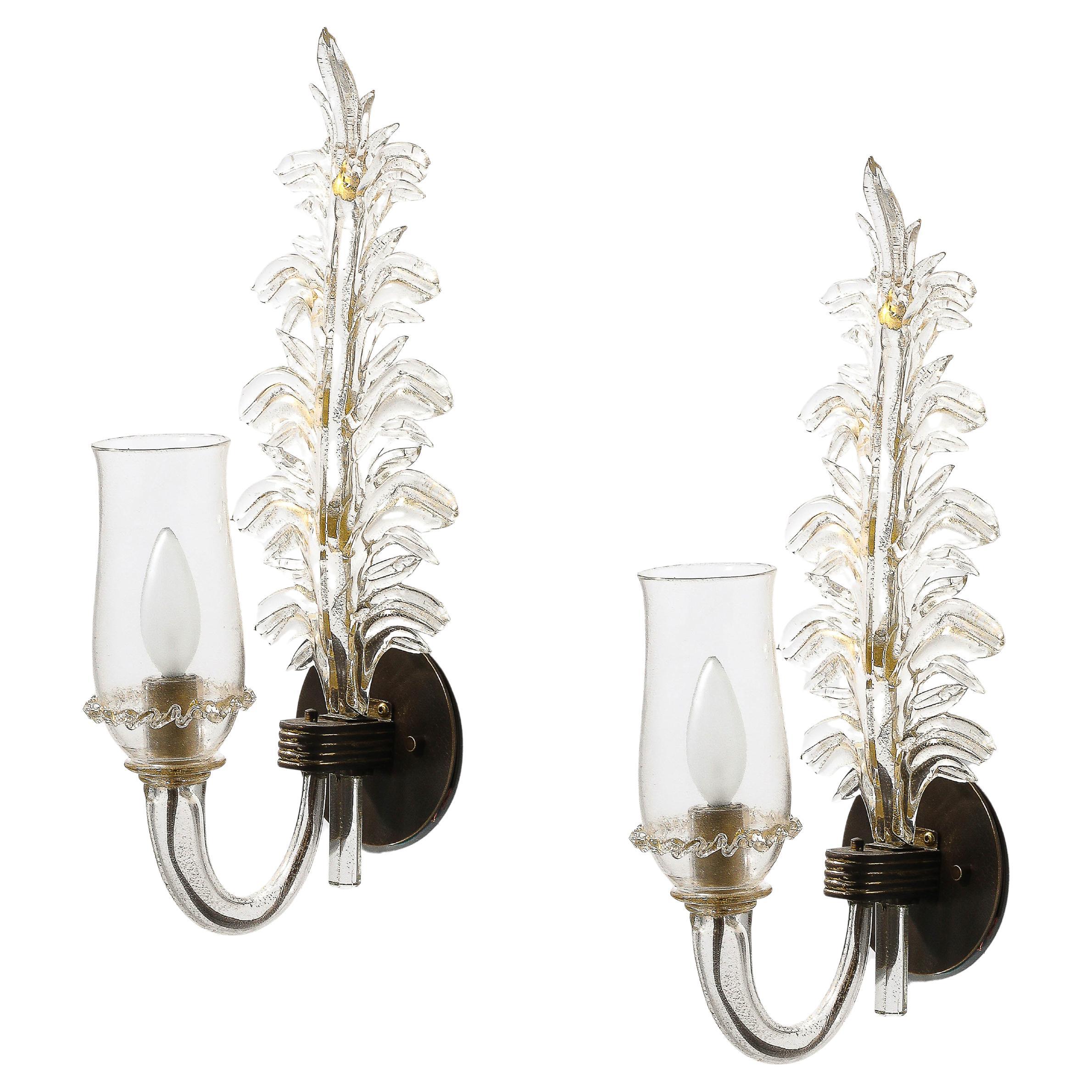 Apliques de vidrio y latón de Seguso de Verti D
Arte, Italia, c. 1948