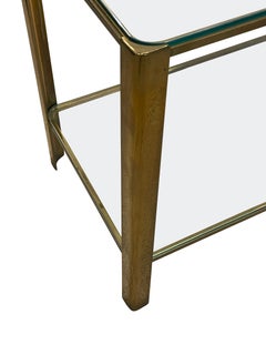 Beistelltisch aus Glas und Messing von Jacques Quinet für Malabert, Frankreich, 1940er Jahre