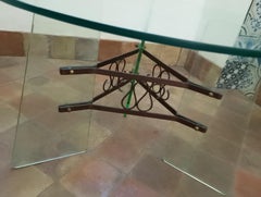 Mesa de cristal y latón Italia 1940