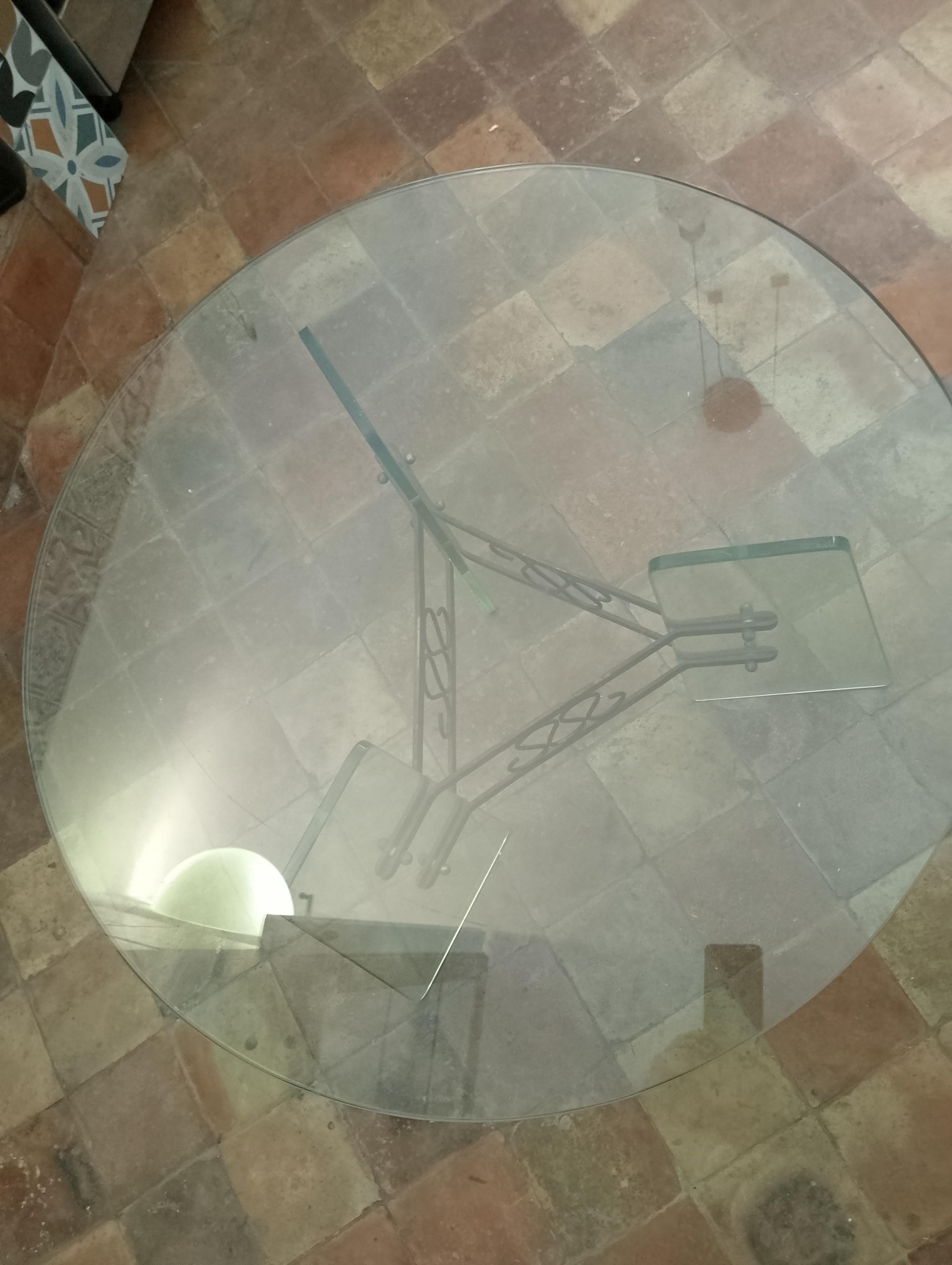 Milieu du XXe siècle Table en verre et laiton Italie 1940 en vente