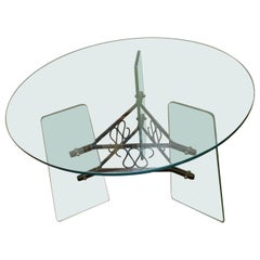 Tavolo in vetro e ottone Italia 1940