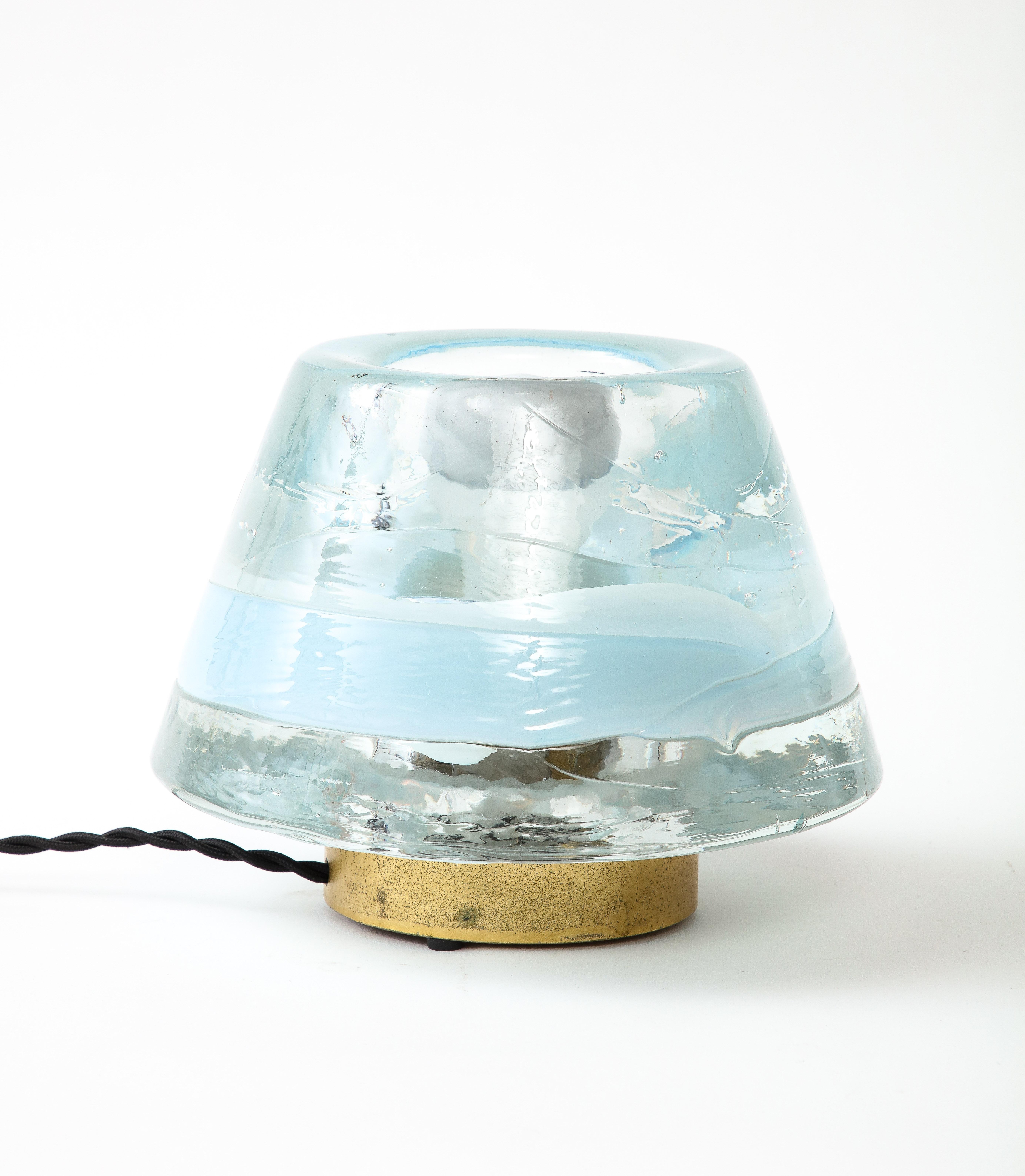 Glass and Brass Table Lamp 