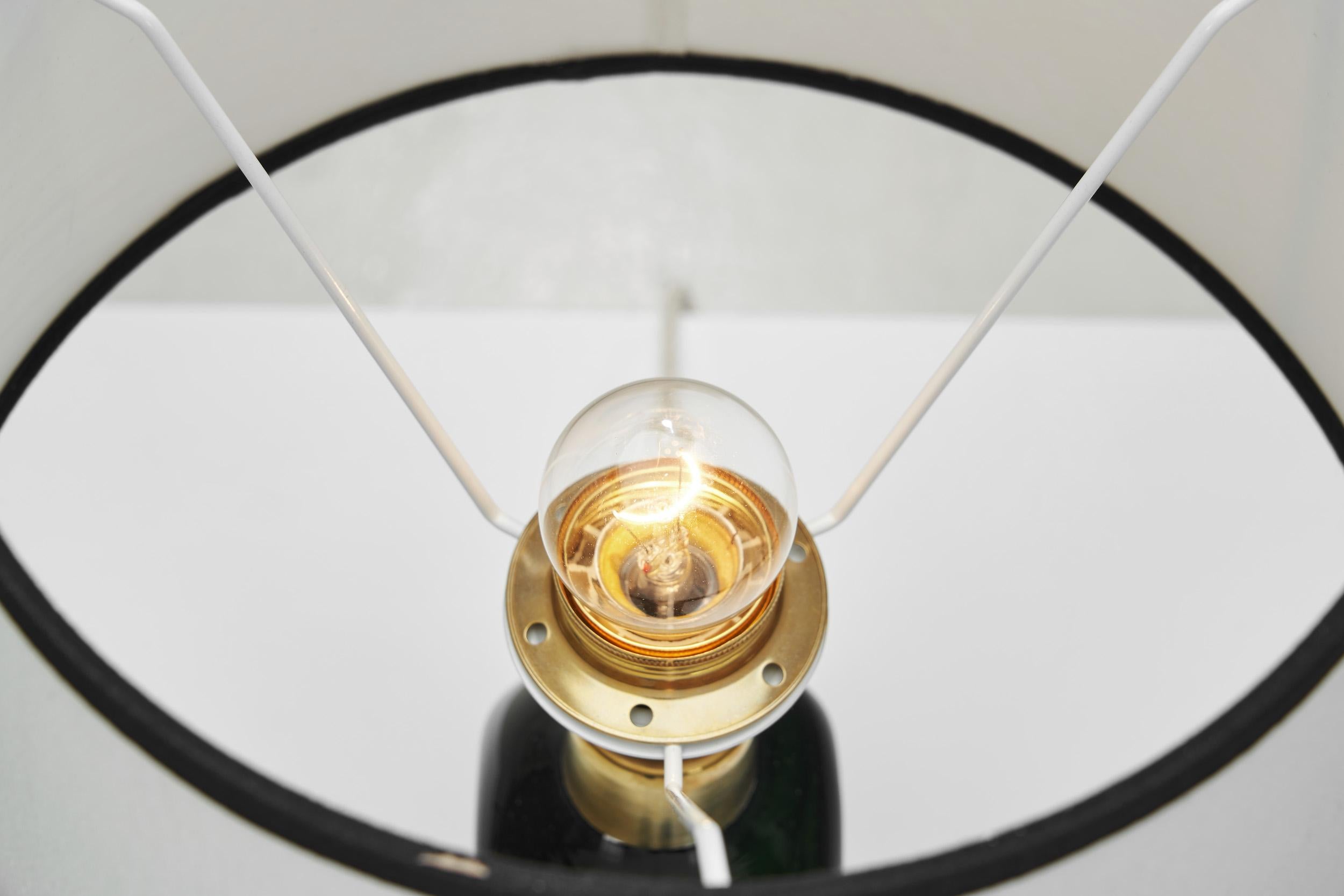 Lampes de table en verre et laiton de Carl Fagerlund pour Orrefors, Suède 20e siècle en vente 3