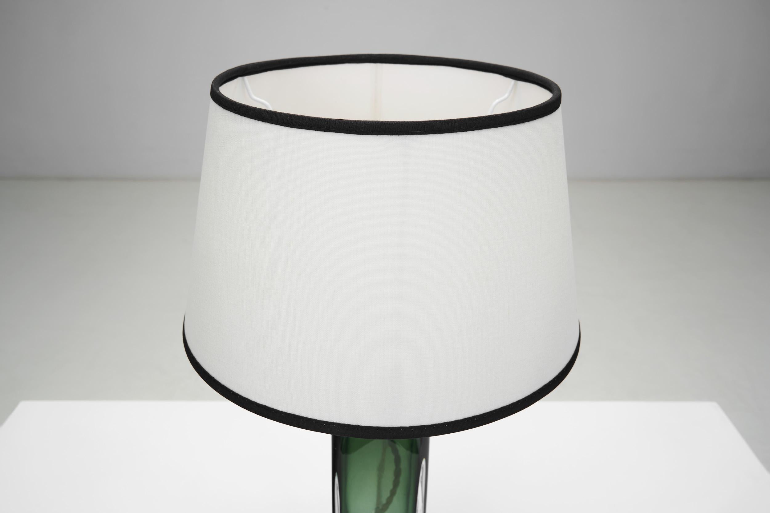 Lampes de table en verre et laiton de Carl Fagerlund pour Orrefors, Suède 20e siècle en vente 2