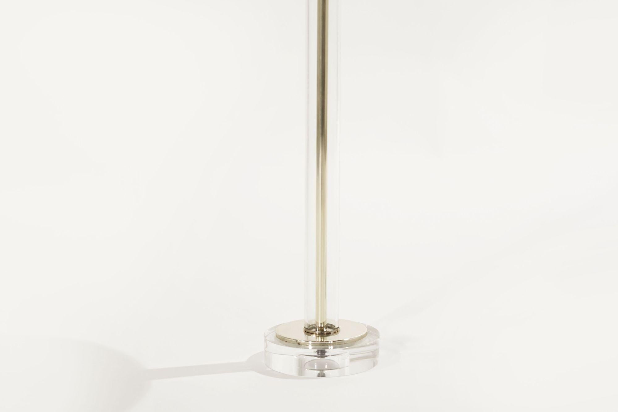 Glass and Brass Table Lamps, C. 1960s For Sale 2