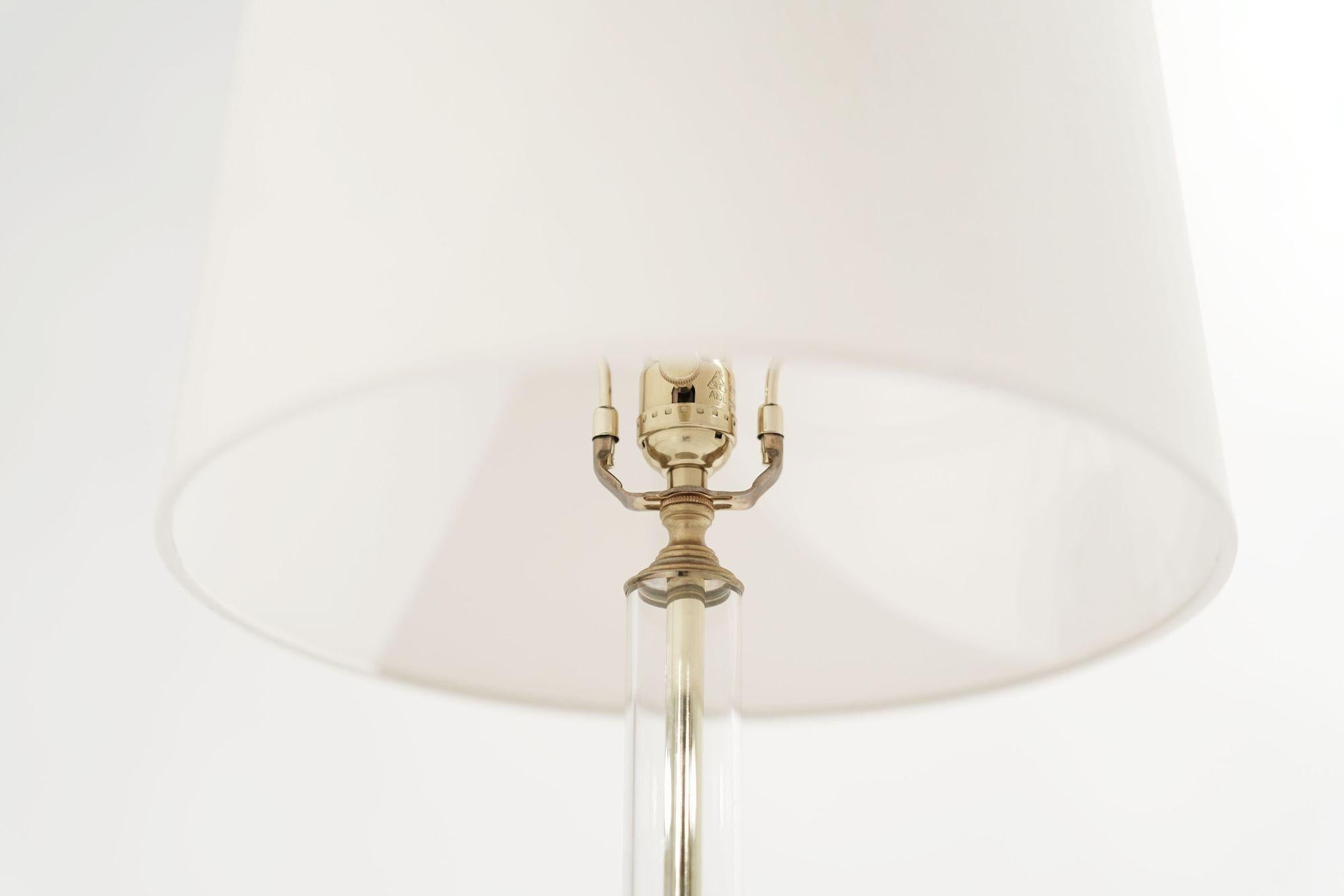 Glass and Brass Table Lamps, C. 1960s For Sale 3