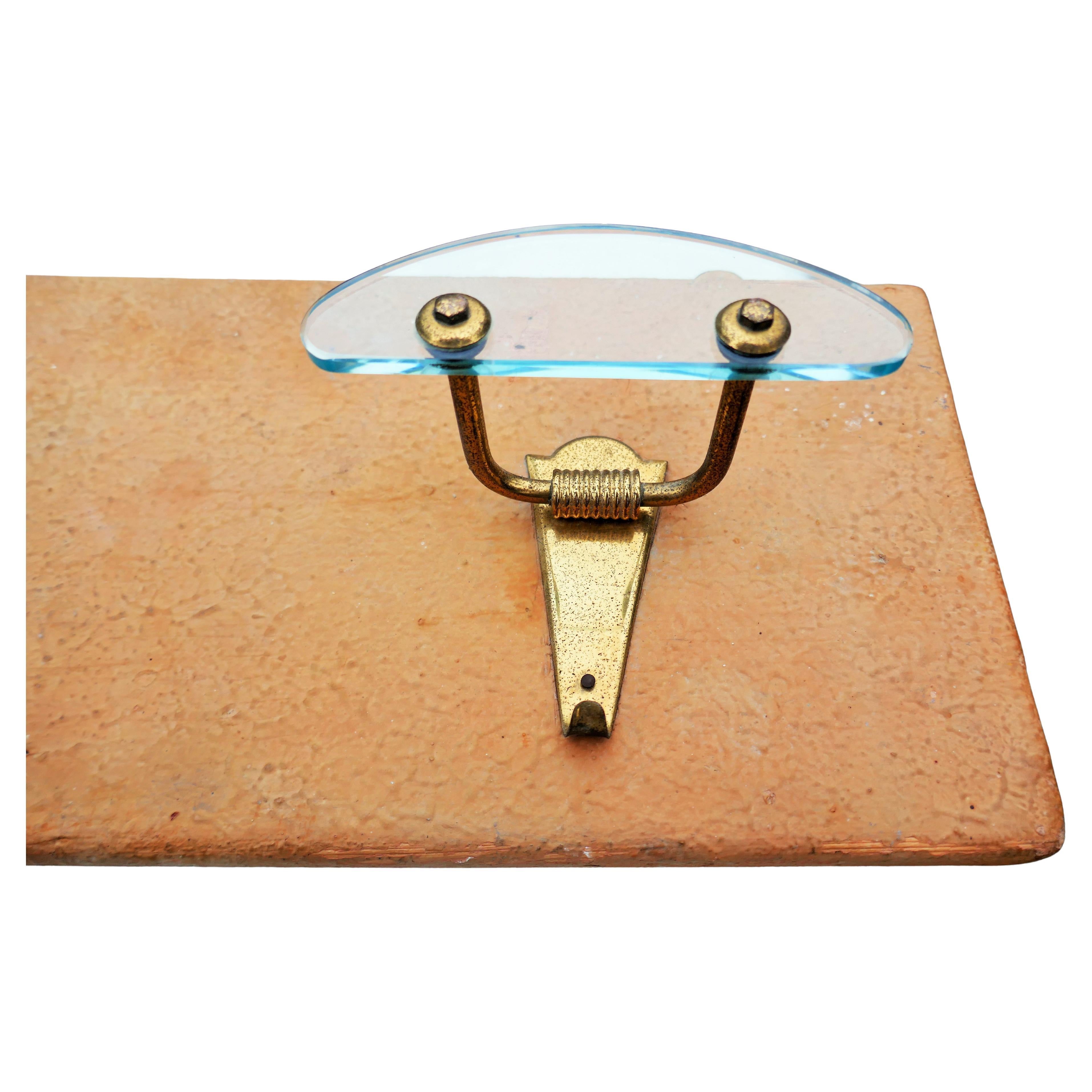 Glass and brass wall coat rack In Fair Condition For Sale In Lugo, IT