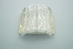 Pair of Glass and Brass Wall Light Sconces by Doria Germany 1970s