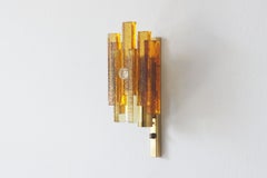 Glass and Brass Wall Sconce by Svend Aage Holm Sørensen for Hassel & Teudt