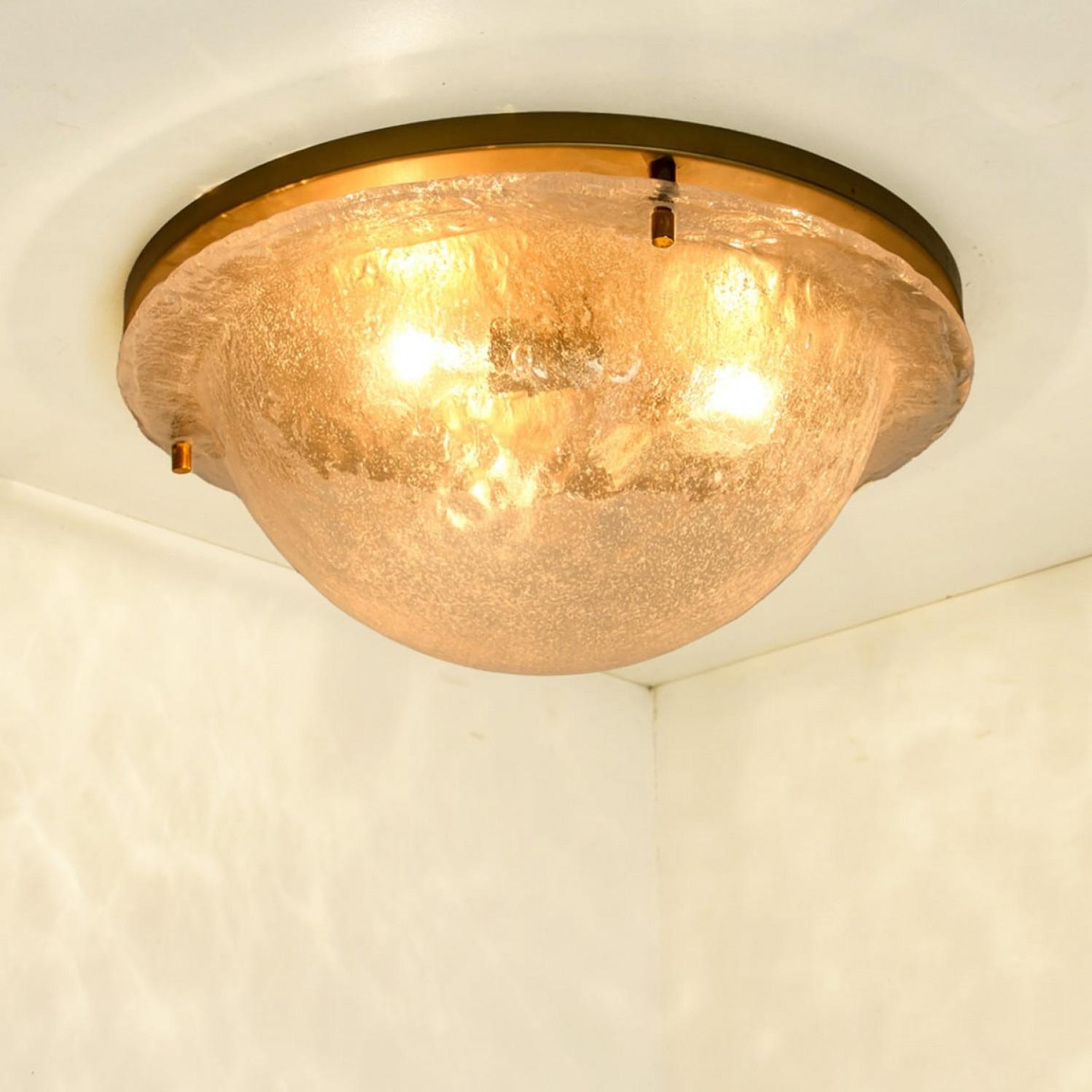 Lámpara de pared o empotrable de cristal y latón Cosack Lights, Alemania, años 70 en Bueno estado para la venta en Rijssen, NL