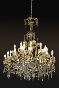 Glass and Bronze Chandelier, 19th Century