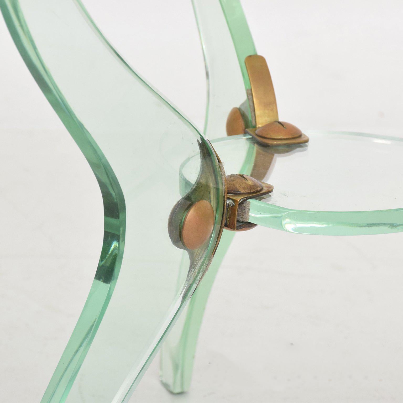 Glass and Bronze Coffee Table Attributed Fontana Arte Italian Mid-Century Modern 2
