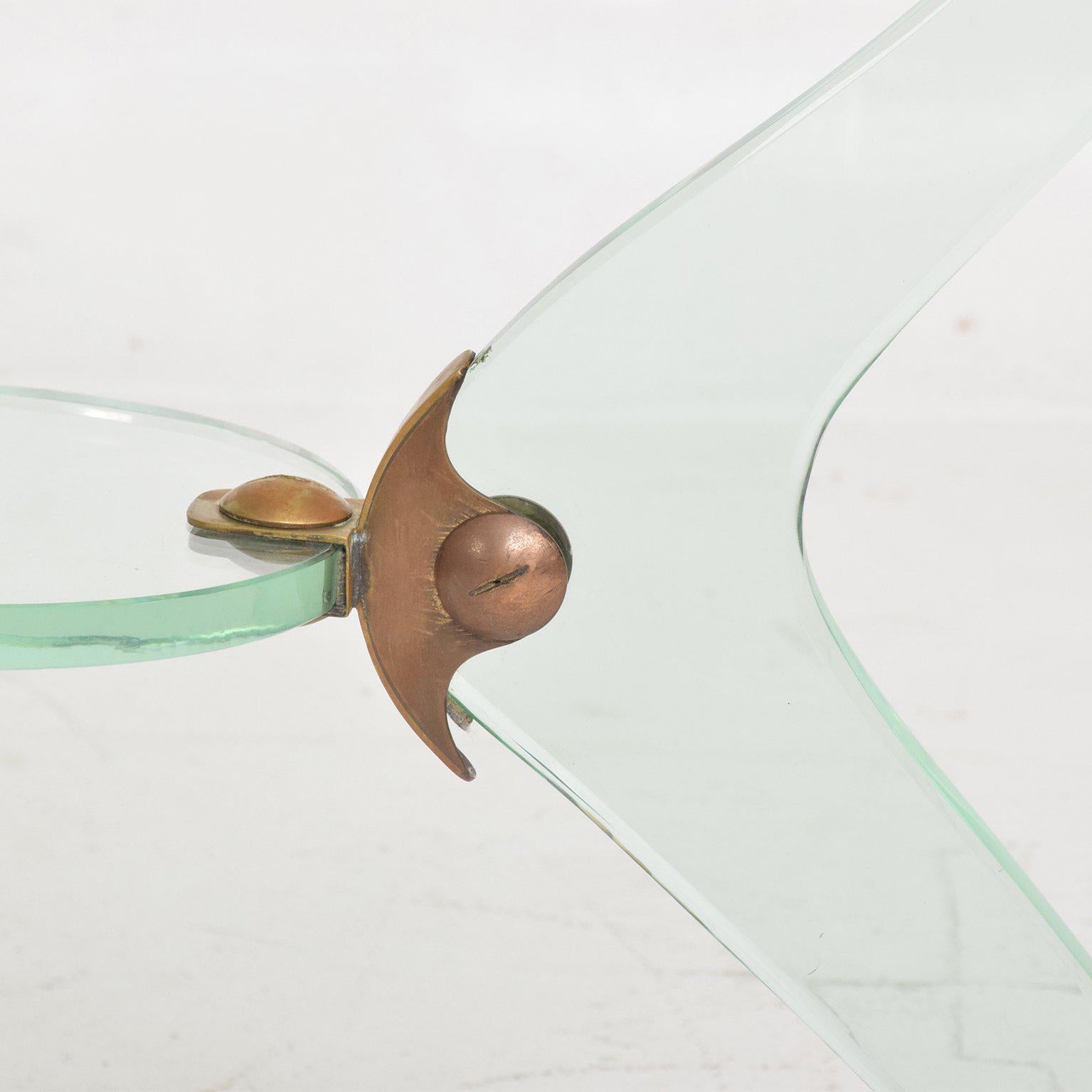 Glass and Bronze Coffee Table Attributed Fontana Arte Italian Mid-Century Modern 3