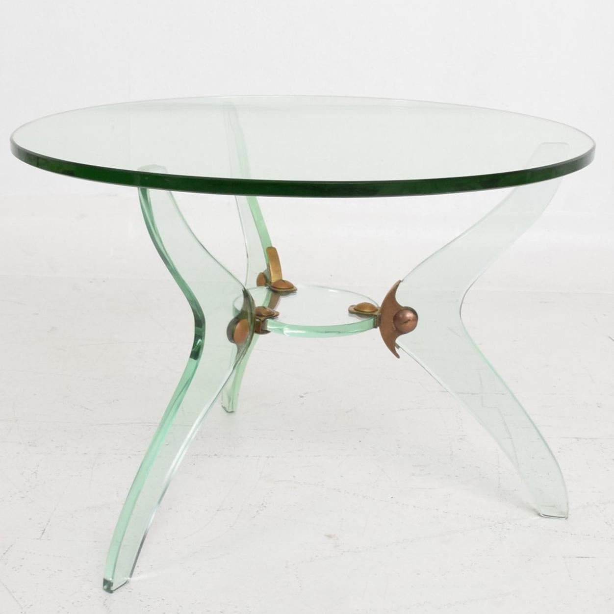 Glass and Bronze Coffee Table Attributed Fontana Arte Italian Mid-Century Modern 5