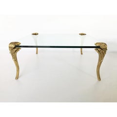 Glass and Bronze Coffee Table Attributed to P.E. Guerin