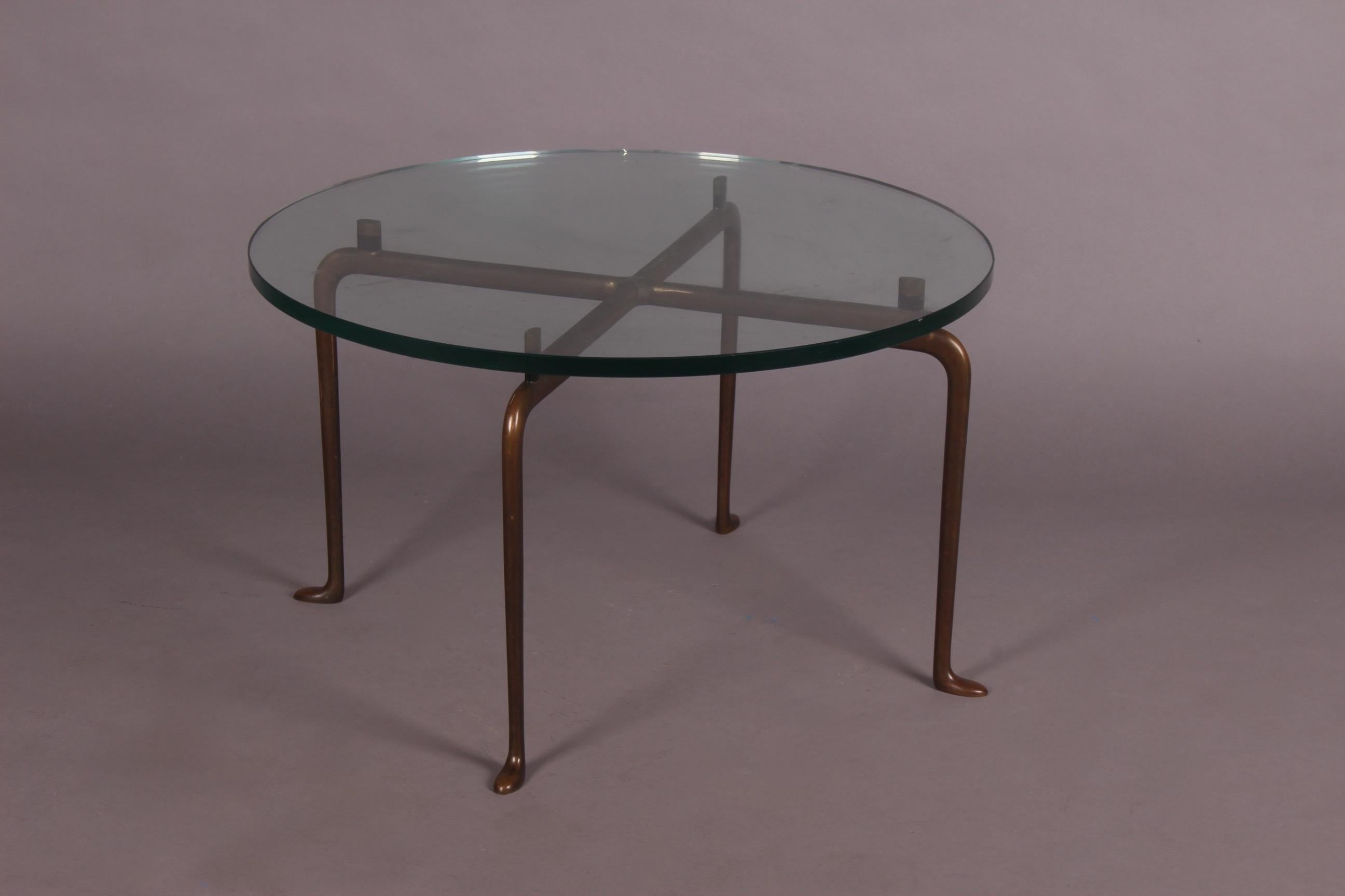 European Glass and Bronze Coffee Table